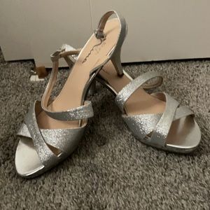 Silver Strap Heels
